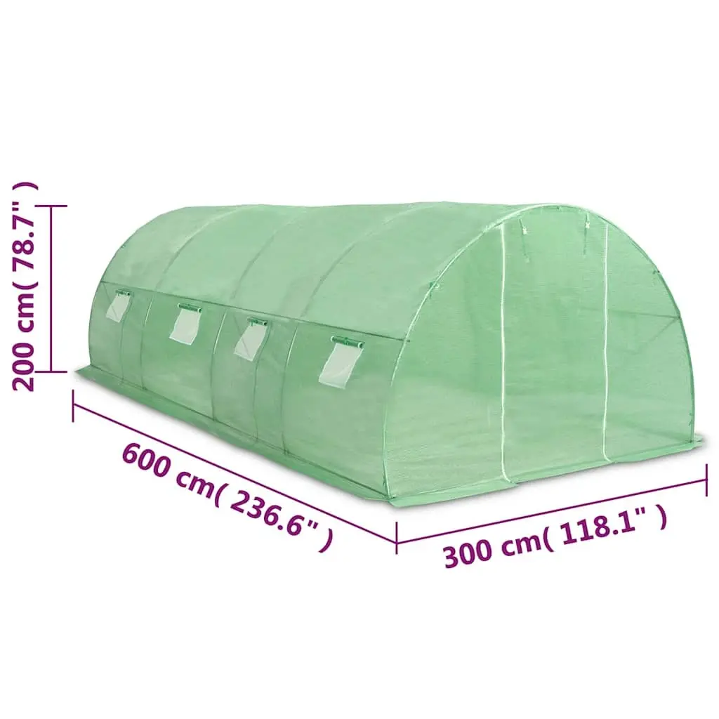 18 m² Greenhouse with Galvanised Steel Frame