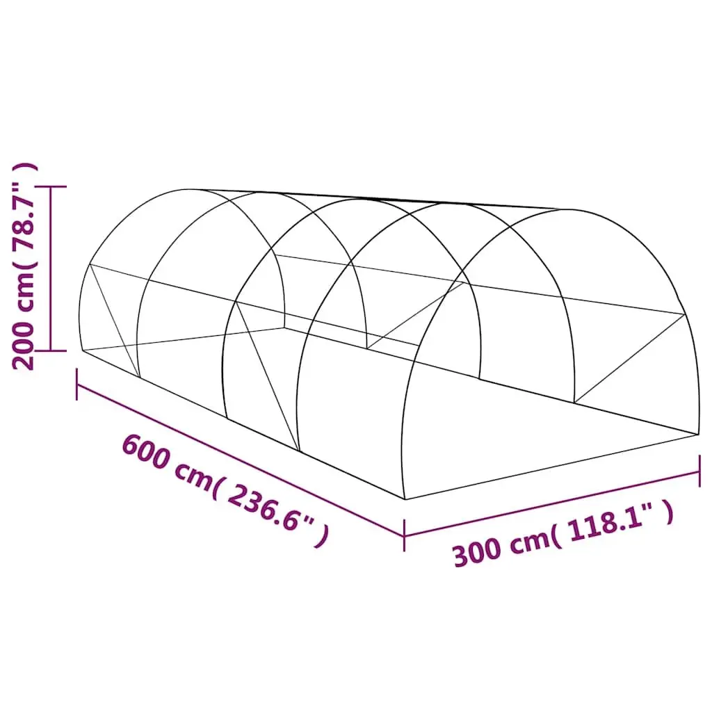 18 m² Greenhouse with Galvanised Steel Frame