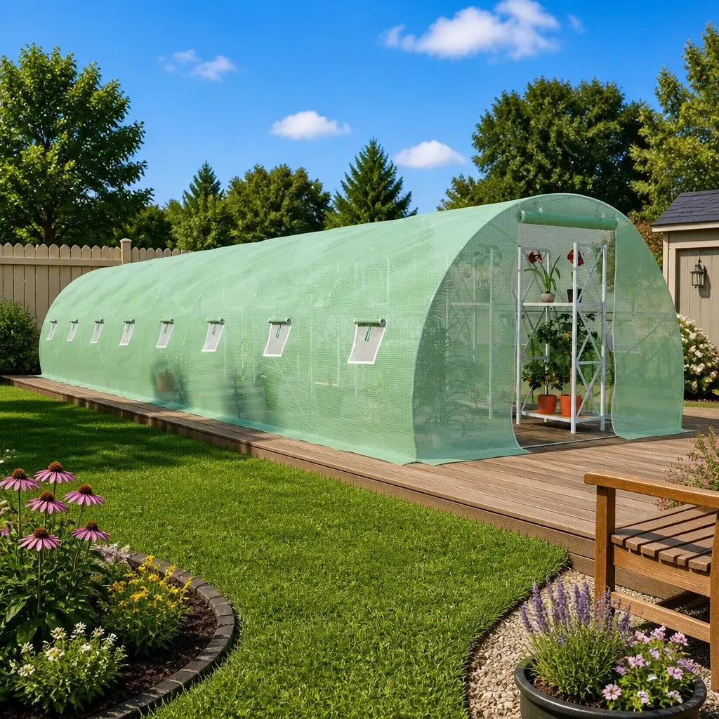 Greenhouse 36 m² with Galvanised Steel Frame