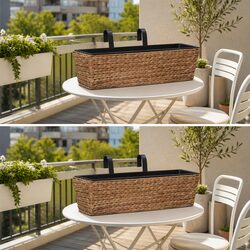 Set of 2 Water Hyacinth Indoor Plant Planters
