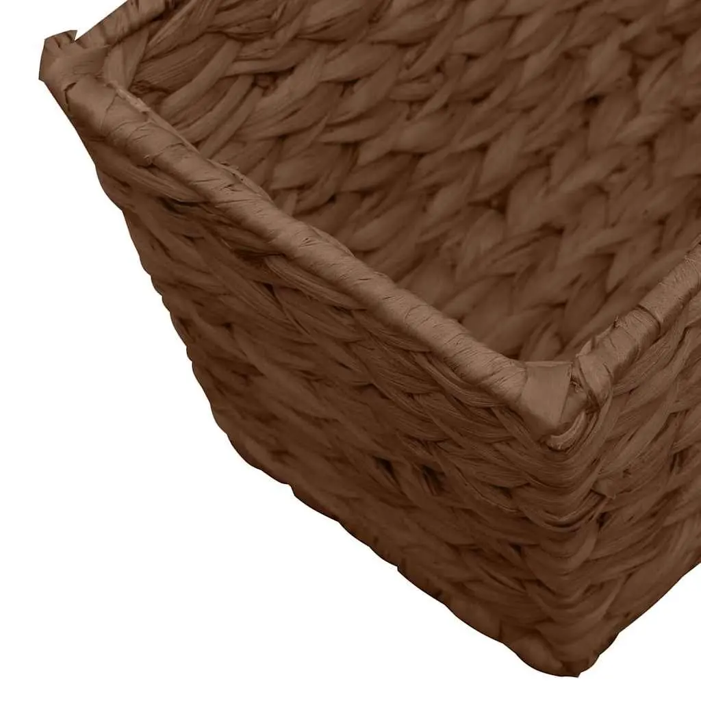 Indoor Plant Pots Brown 2 Piece Water Hyacinth Durable Woven Containers with Metal Holders for Gardening and Flower Display