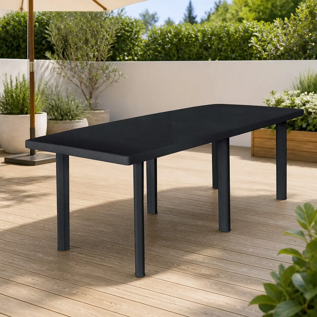 Anthracite Plastic Garden Dining Table