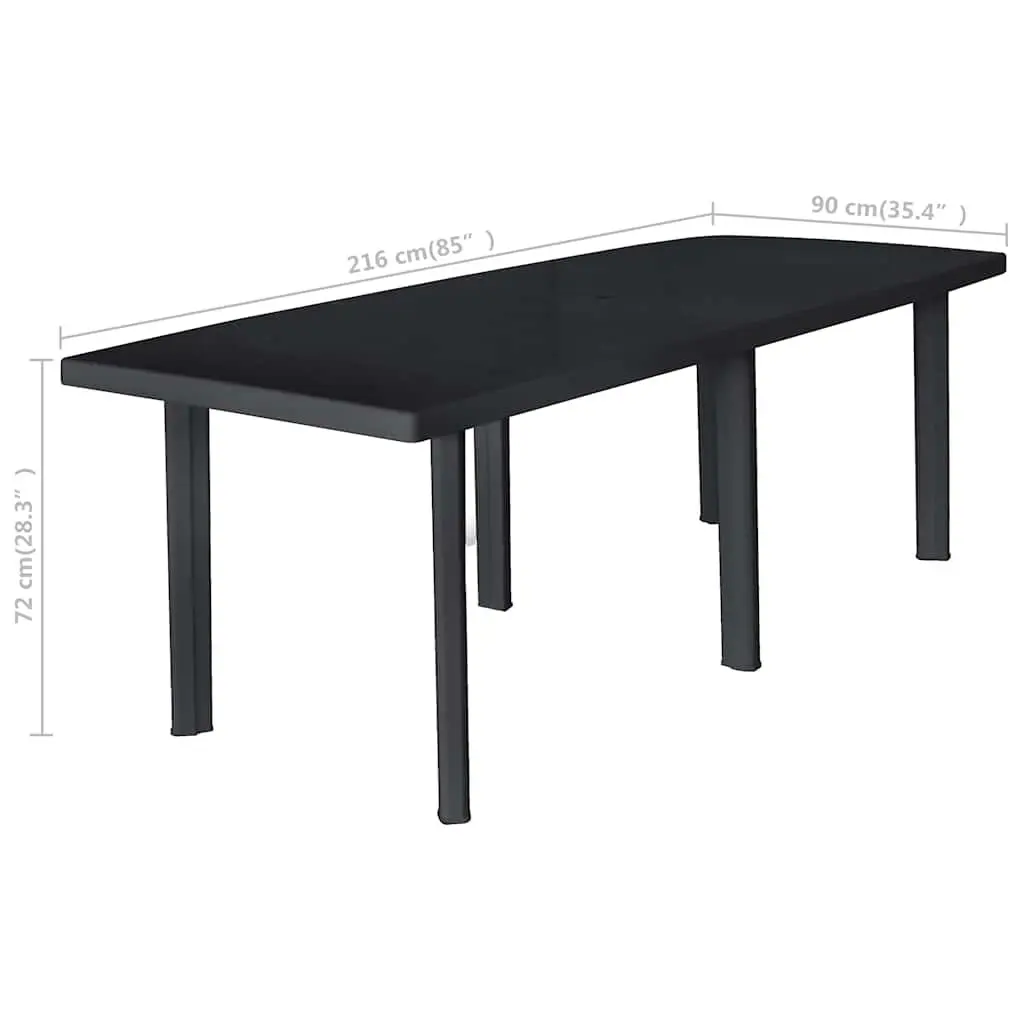 Anthracite Plastic Garden Dining Table
