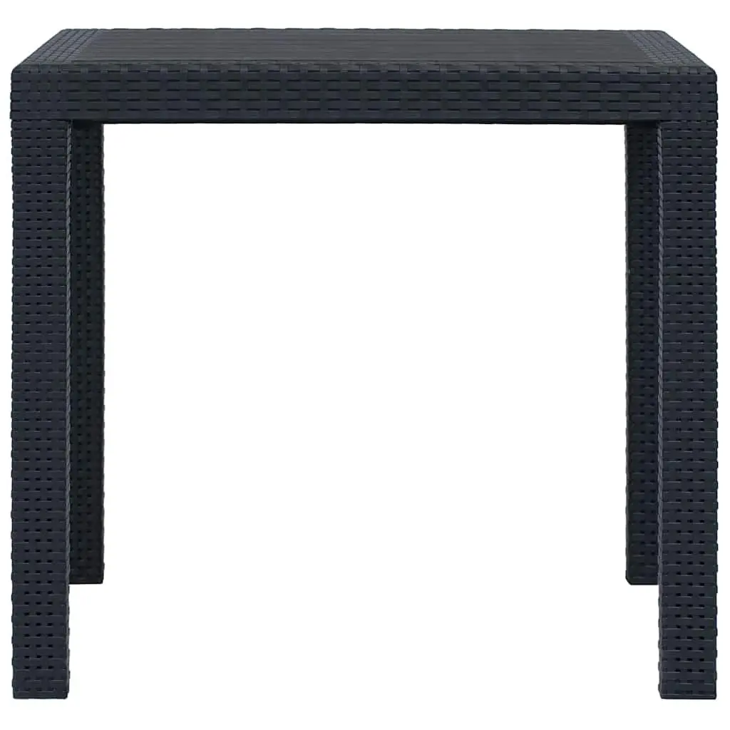 Garden Table Plastic 79x79x72cm Anthracite Outdoor Furniture Rattan Look Lightweight