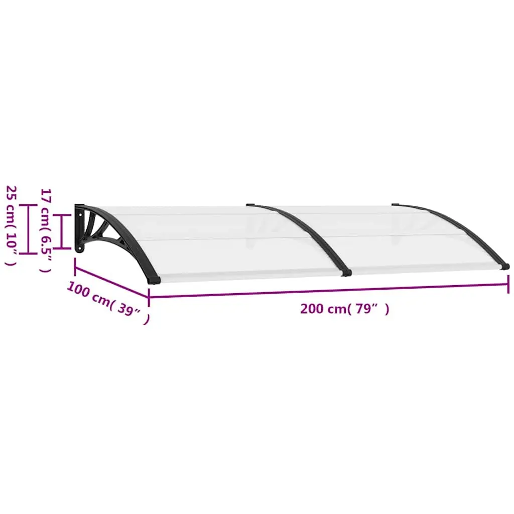 Black Door Canopy 200x100cm Outdoor Awning