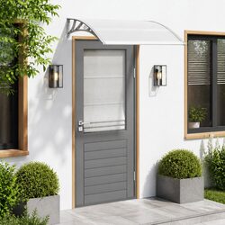Sturdy Grey Polycarbonate Door Canopy 120x100 cm