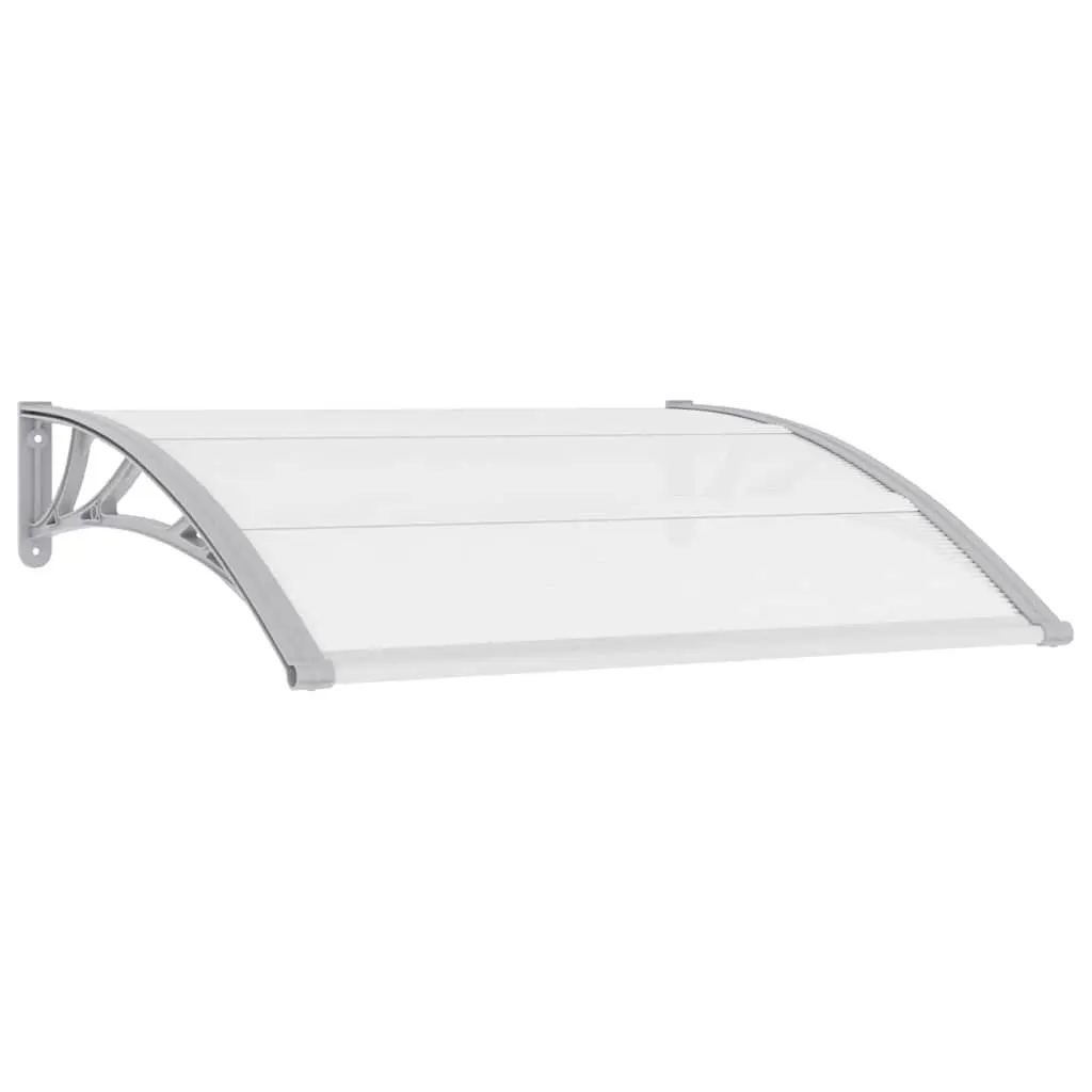 Door Canopy Polycarbonate 120x100 cm Grey Outdoor Awning Shelter