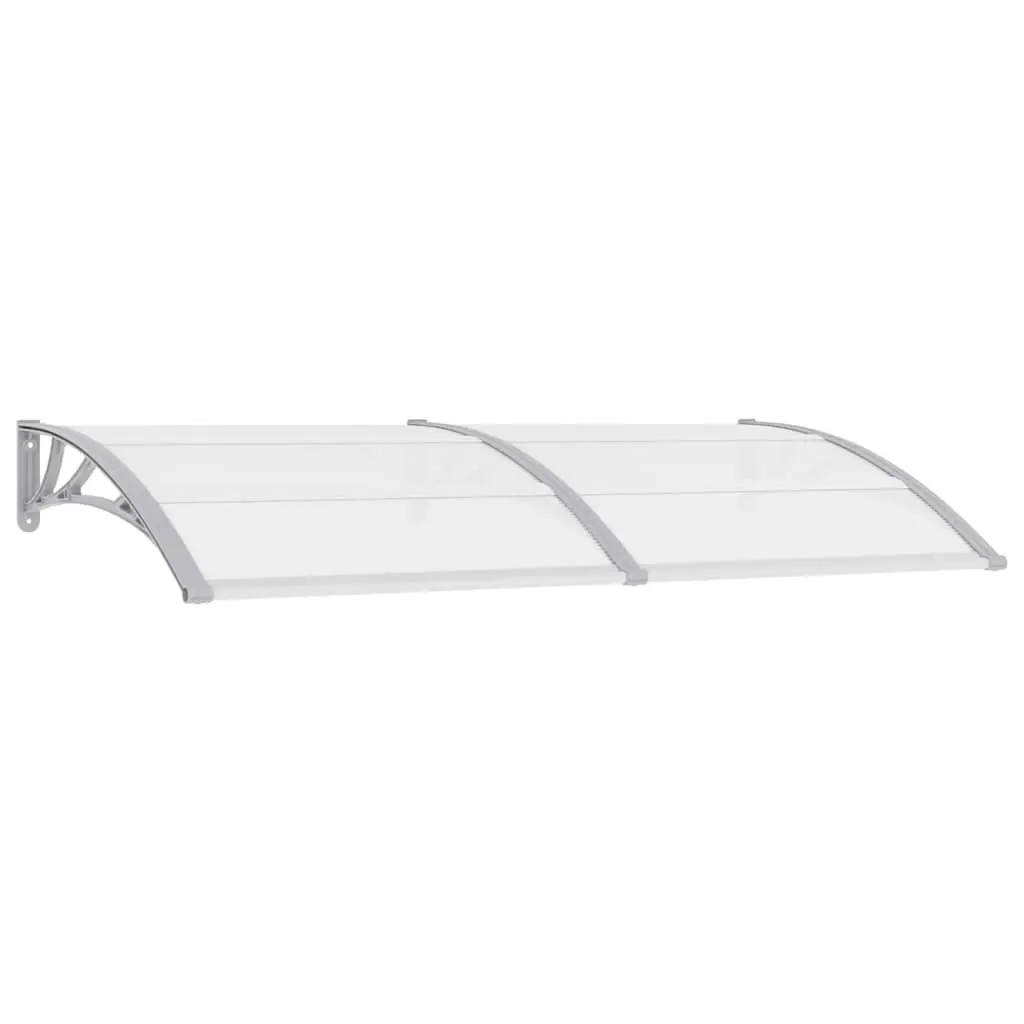 Door Canopy Polycarbonate 200x100cm Grey Outdoor Awning Window Shelter