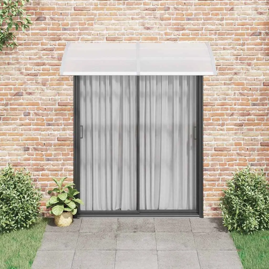 Door Canopy Polycarbonate 200x100cm Grey Outdoor Awning Window Shelter