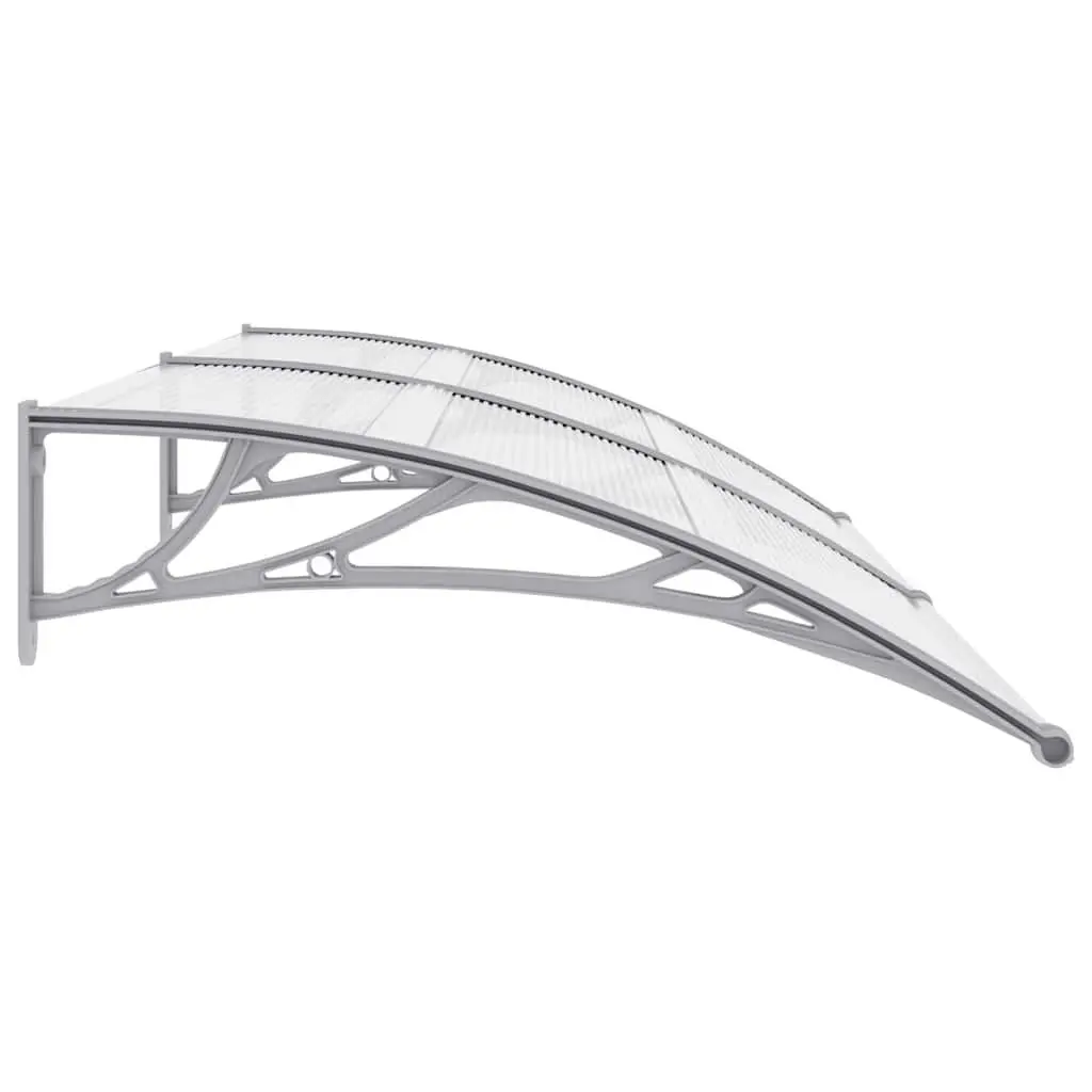 Door Canopy Polycarbonate 200x100cm Grey Outdoor Awning Window Shelter