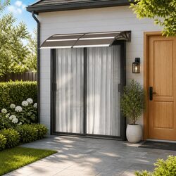 Premium Black Polycarbonate Door Canopy 200x100cm