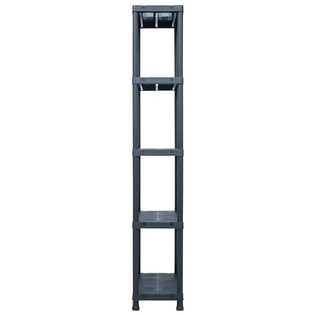 Storage Shelf Rack Plastic 60x30x180 cm Black