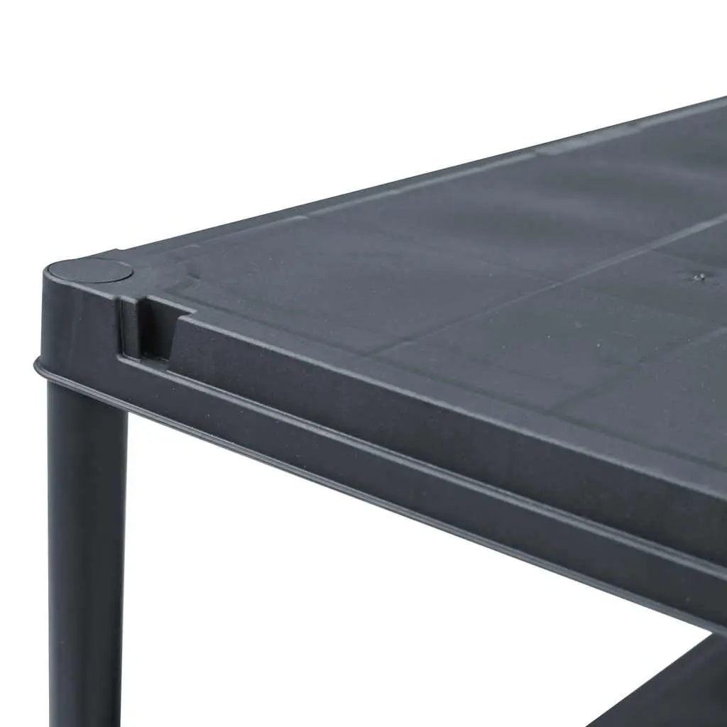 Storage Shelf Rack Plastic 60x30x180 cm Black
