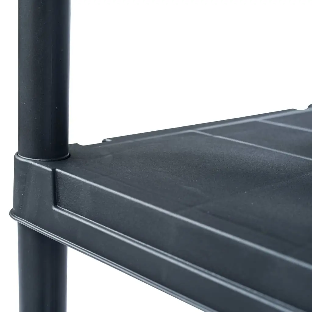 Plastic Shelf Rack Black Durable Storage Unit 80x40x180cm 250kg Capacity