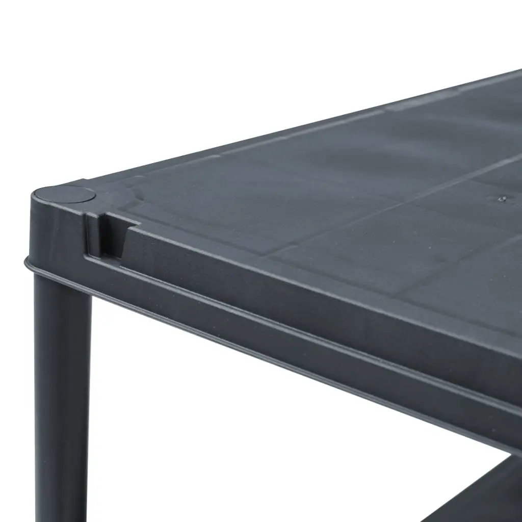 Plastic Shelf Rack Black Durable Storage Unit 80x40x180cm 250kg Capacity