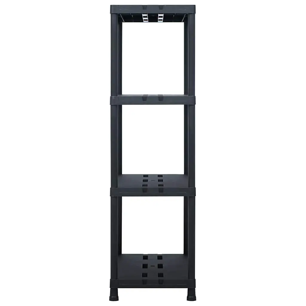 Black Plastic Storage Shelf Rack 90x40x138 cm