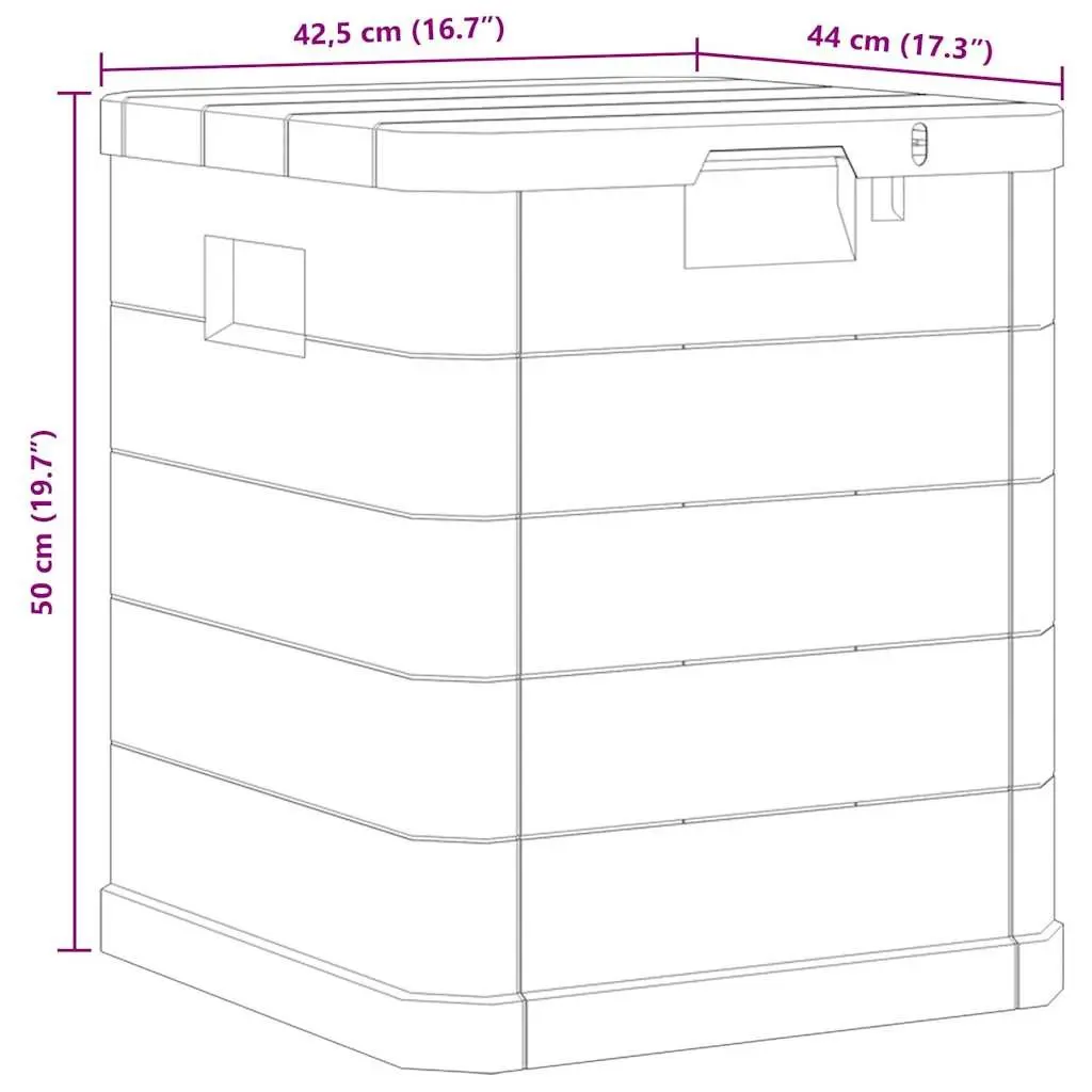 90L Anthracite Garden Storage Box for Outdoor Use