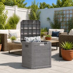 Sturdy 90L Brown Garden Storage Box for Outdoor Use