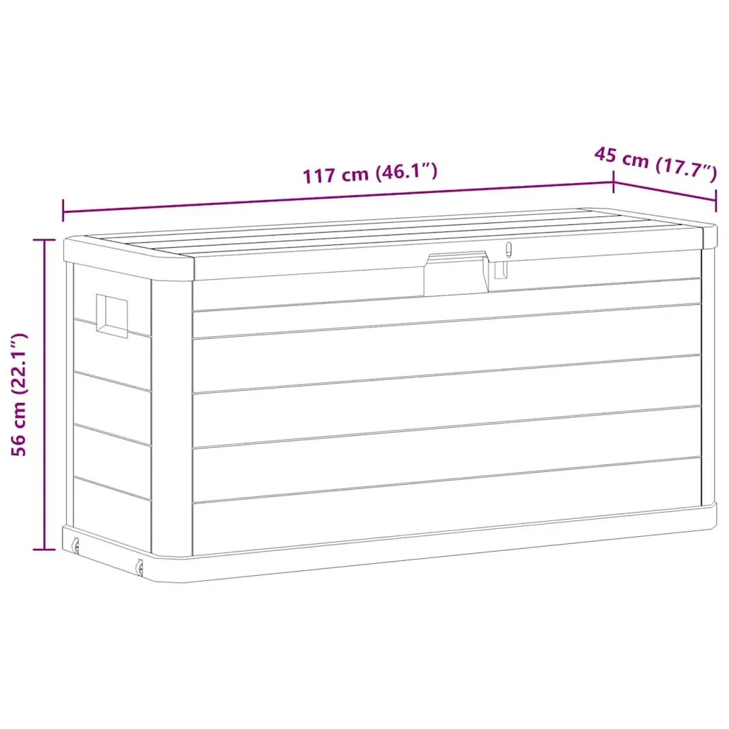 Storage Box Plastic 280L Grey Outdoor Container Weatherproof