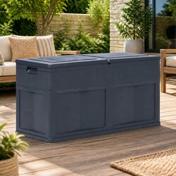 Black Outdoor Storage Box 320L for Garden and Patio