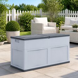 Durable Grey Garden Storage Box 320L Outdoor Organizer