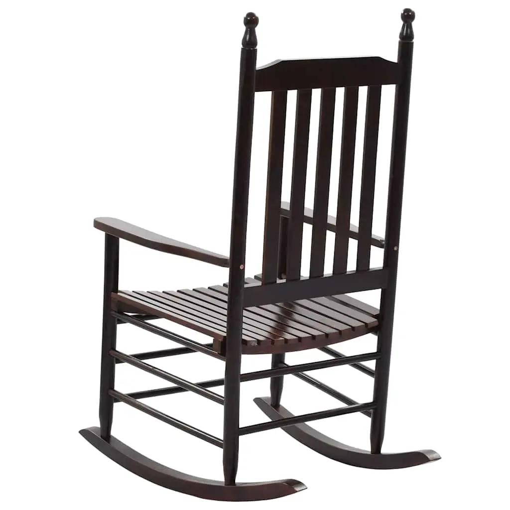 Solid Hardwood Rocking Chair Brown Indoor Outdoor Patio Vintage Inspired