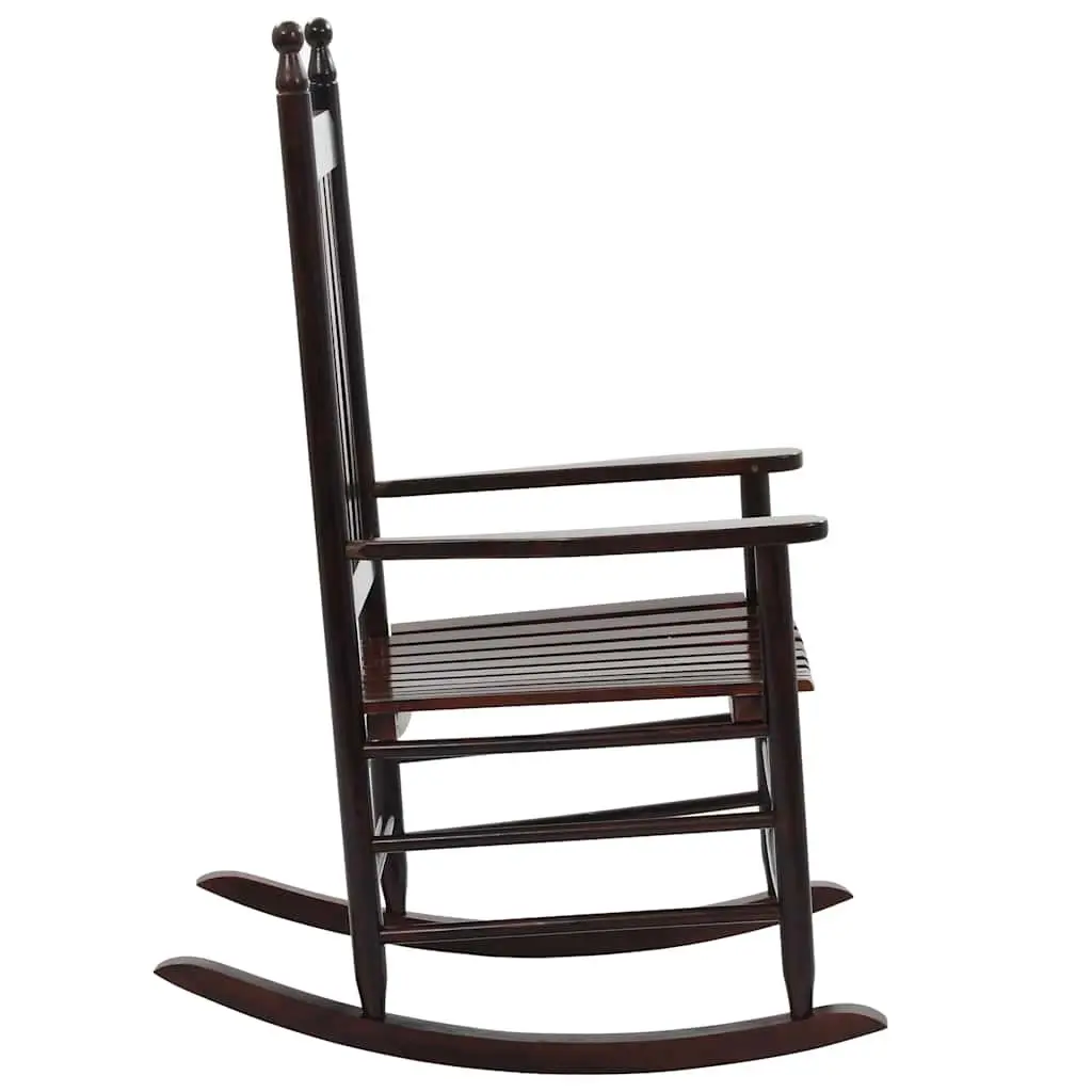 Solid Hardwood Rocking Chair Brown Indoor Outdoor Patio Vintage Inspired