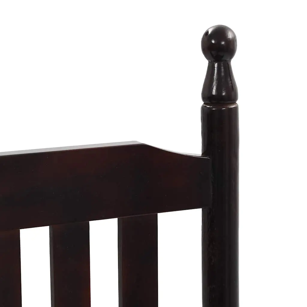 Solid Hardwood Rocking Chair Brown Indoor Outdoor Patio Vintage Inspired