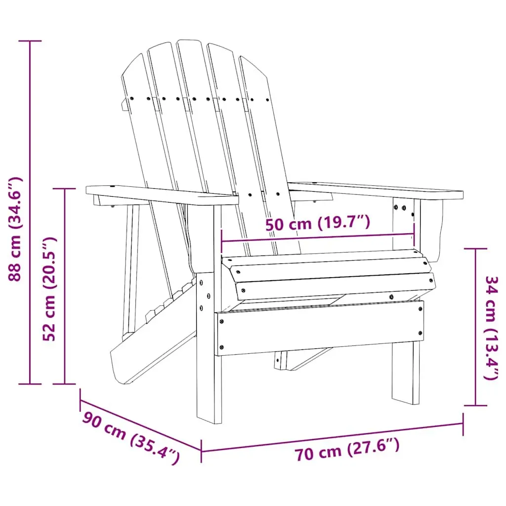 Garden Chair Solid Hardwood Grey Outdoor Armchair Patio Seat
