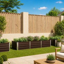 Heavy-Duty Brown Metal Raised Garden Bed 240x80x45cm
