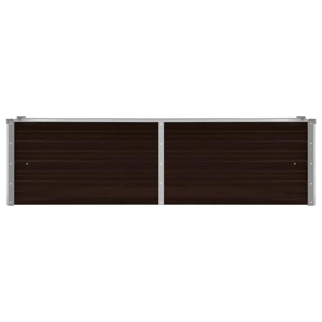 Brown Metal Raised Garden Bed 160x40x45cm