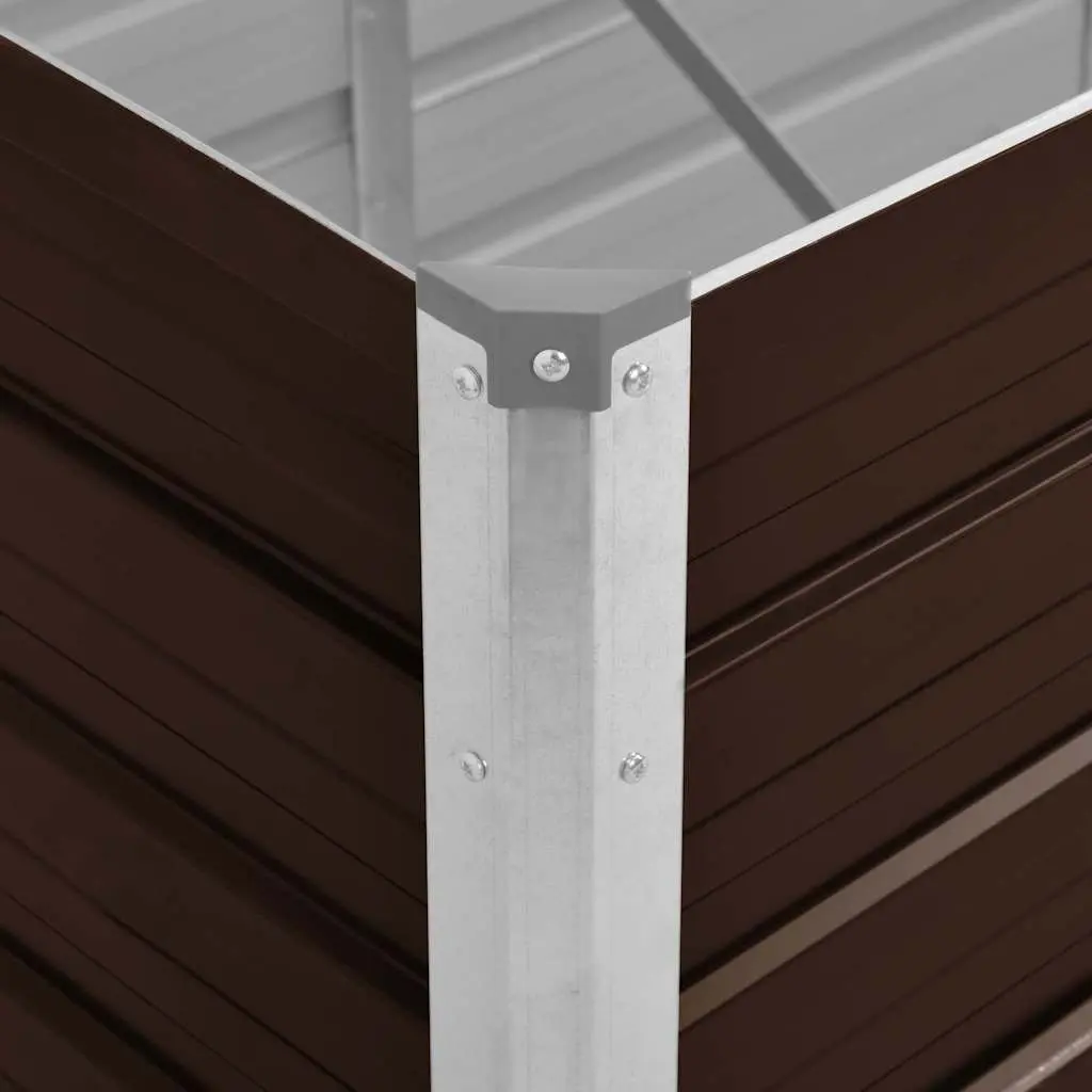 Brown Metal Raised Garden Bed 160x40x45cm