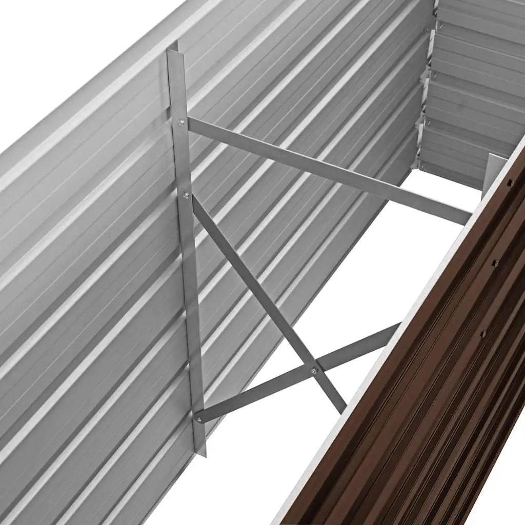Brown Metal Raised Garden Bed 160x40x45cm