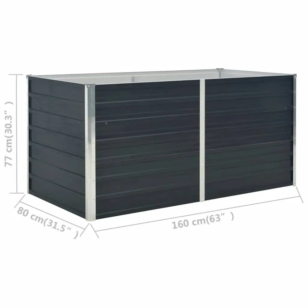 Raised Garden Bed 160x80x77 cm Anthracite Steel