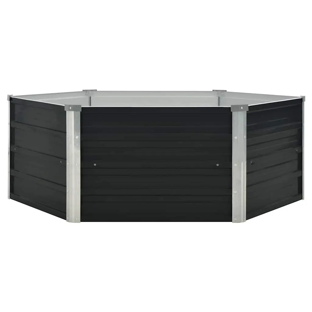 Raised Garden Bed Galvanised Steel 129x129x45cm Anthracite