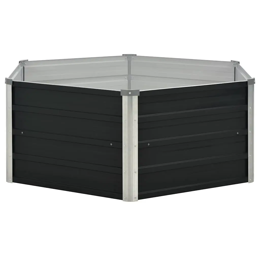 Raised Garden Bed Galvanised Steel 129x129x45cm Anthracite