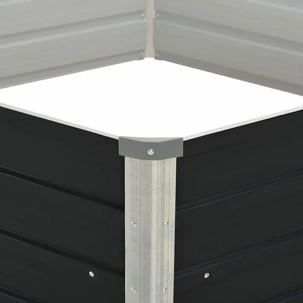 Raised Garden Bed Galvanised Steel 129x129x45cm Anthracite
