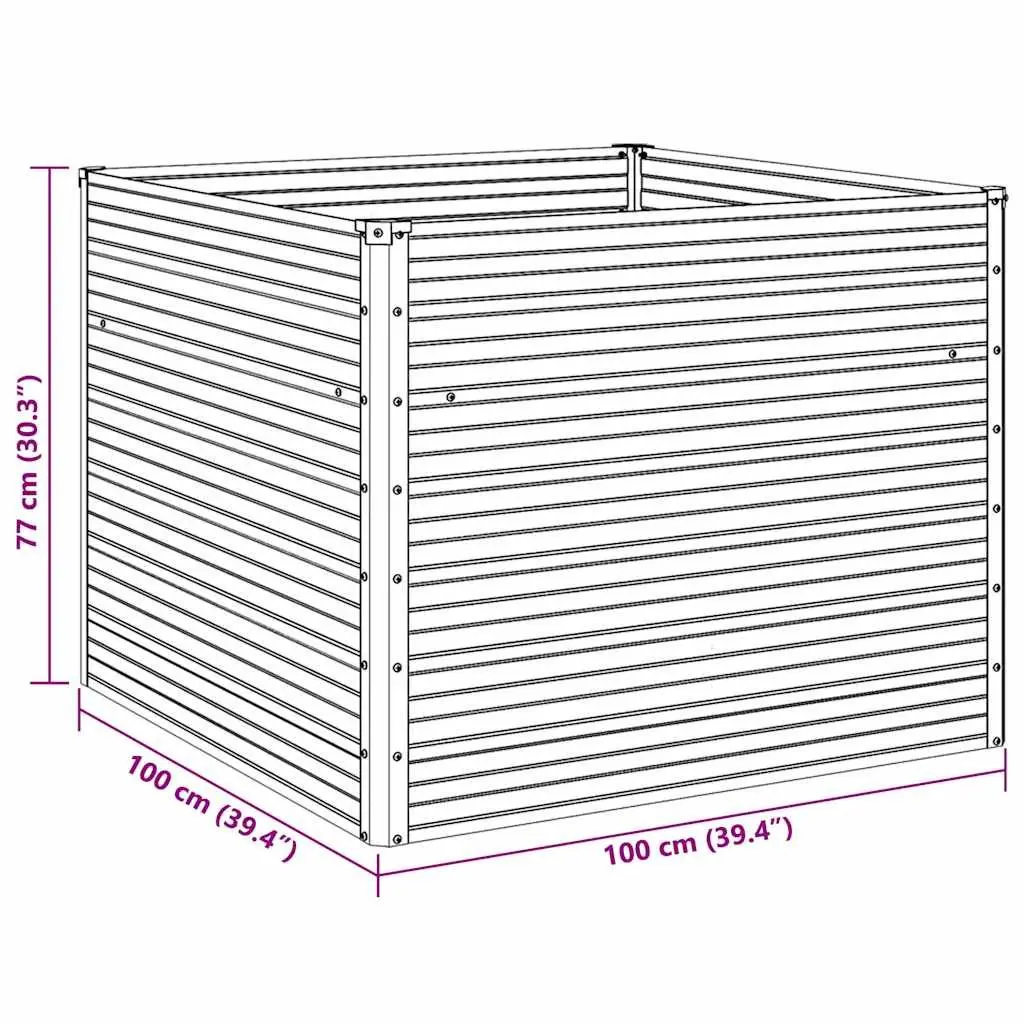 Raised Garden Bed Square Planter in Anthracite