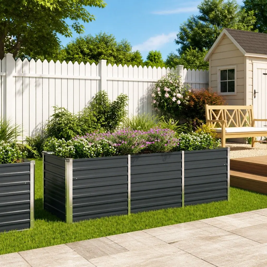 Anthracite Raised Garden Bed 240x80x77cm