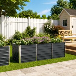Durable Anthracite Raised Garden Bed 240x80x77cm