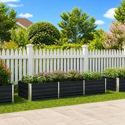 Galvanised Steel Anthracite Raised Garden Bed 240x80x45cm