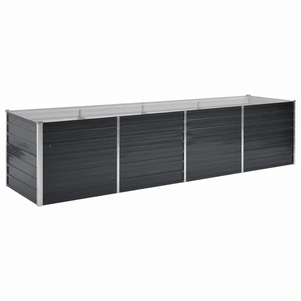 Raised Garden Bed Galvanised Steel 320x80x77cm Anthracite