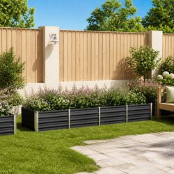 Durable Anthracite Raised Garden Bed 320x80x45cm