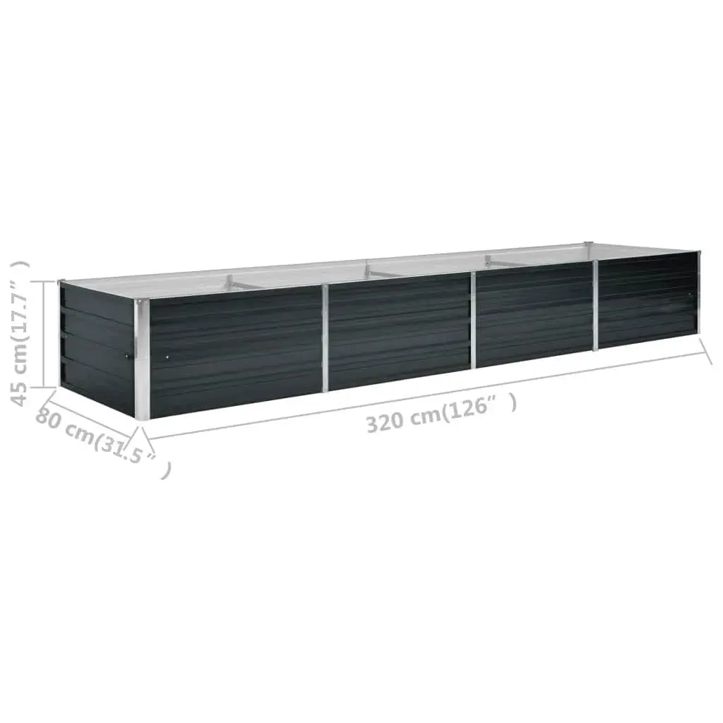 Anthracite Raised Garden Bed 320x80x45cm