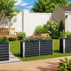 Anthracite Galvanised Steel Planter Box 160x40x77cm