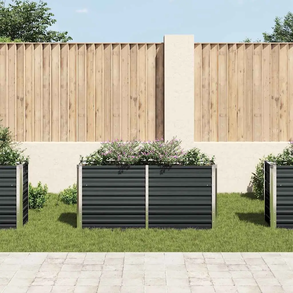 Anthracite Galvanised Steel Planter Box 160x40x77cm