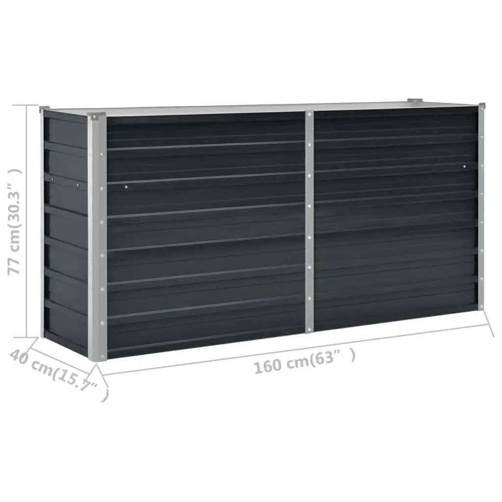 Anthracite Galvanised Steel Planter Box 160x40x77cm