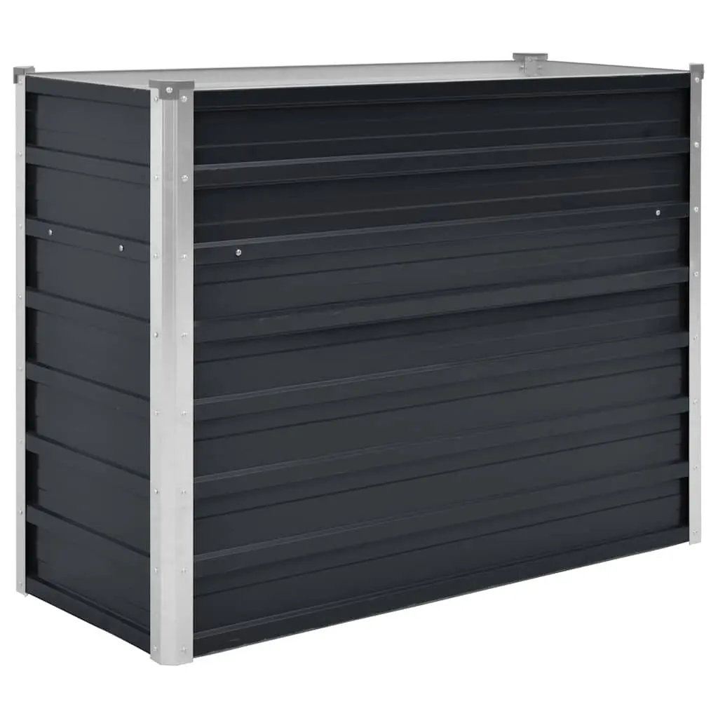 Raised Garden Bed Galvanised Steel Anthracite 100x40x77 cm Outdoor Planter Box
