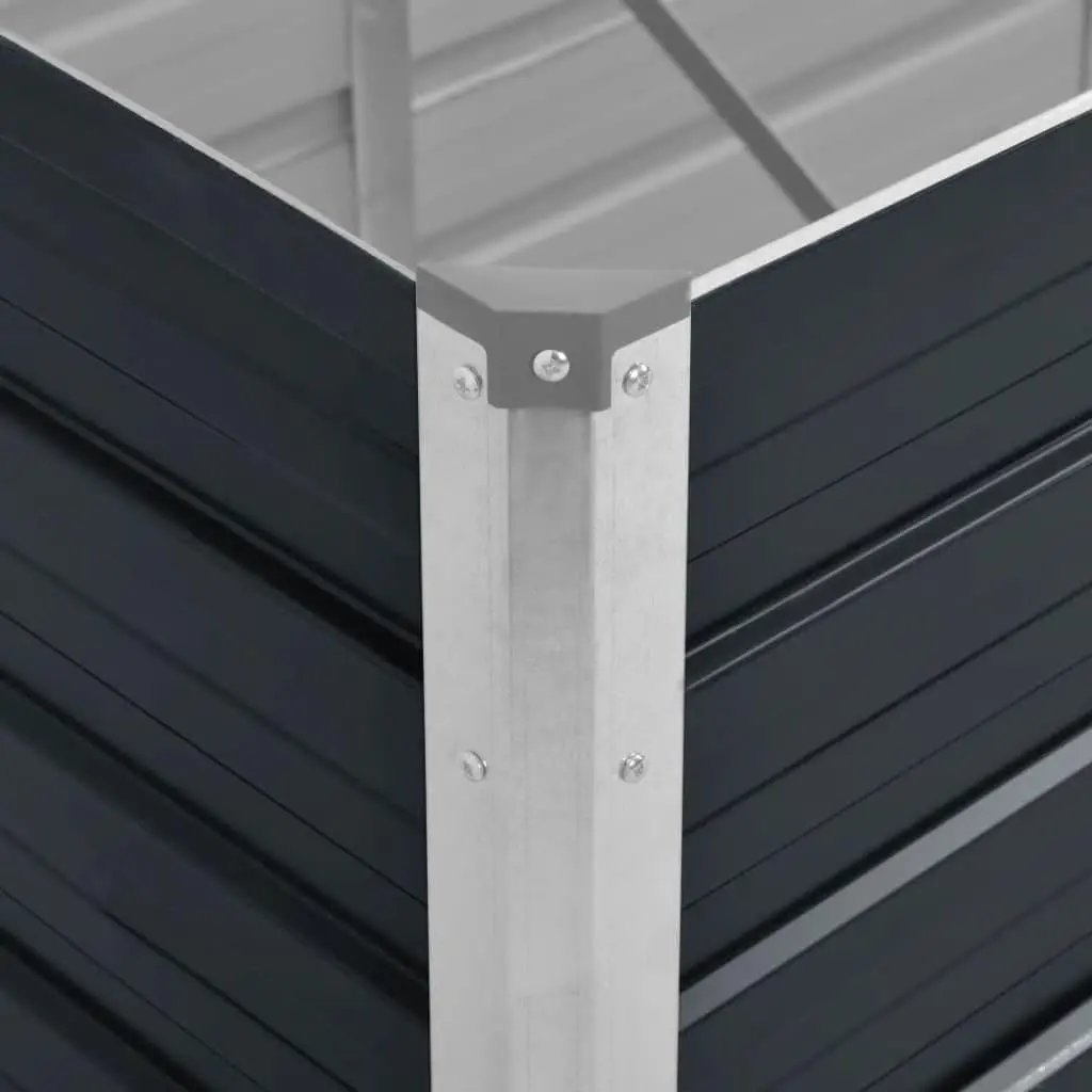 Raised Garden Bed Galvanised Steel Anthracite 100x40x77 cm Outdoor Planter Box