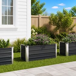Durable Anthracite Galvanised Steel Raised Garden Bed